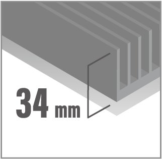 Traditional Heatsink is 34mm