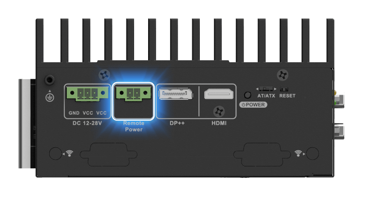 Remote power on/off allowing technicians to power up the system from a distanc