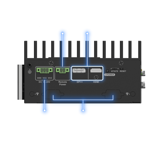 DRPC-240 has remote controllable, up to 4K display, wide power input, and two knockouts for I/O Expansion