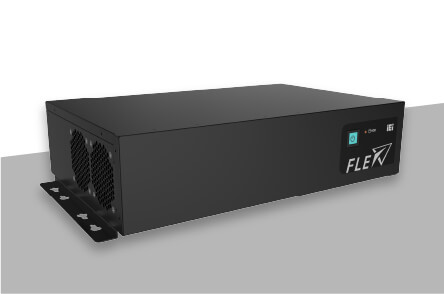 FLEX-BX210 embedded system with two side brackets is placed on desktop