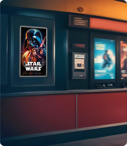 Cinema poster on ePaper display