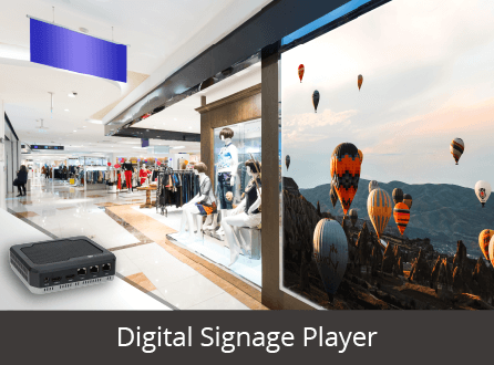TANGO mini PC used as digital signage player in shopping mall