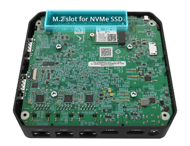 M.2 slot for NVMe SSD on the motherboard inside TANGO-3010 mini pc