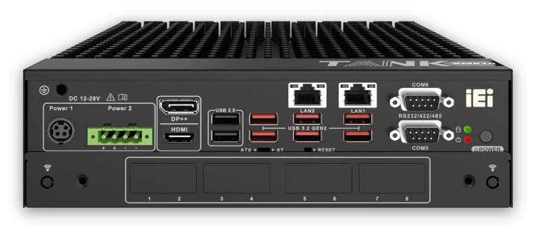 Input and output interface panel of the TANK-XM810