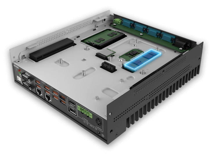 Rear panel I/O of the TANK-XM811 embedded system