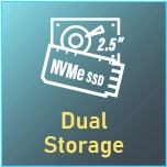 dual storage icon, hdd & m.2 ssd