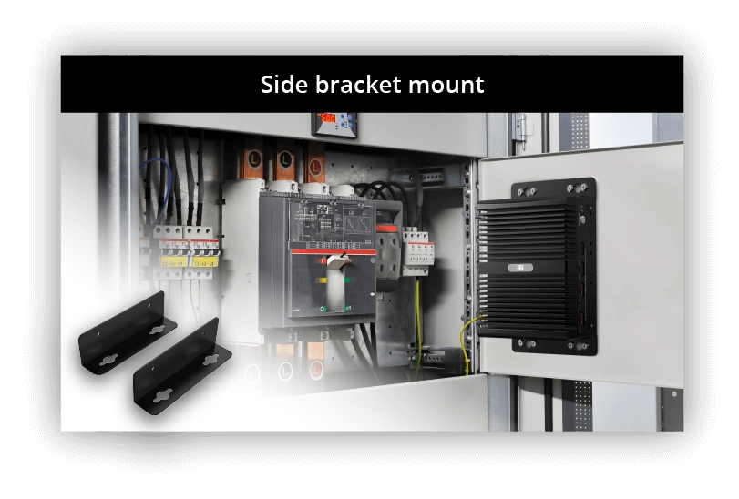 uIBX-260 box pc mounted inside a control unit by using two side brackets