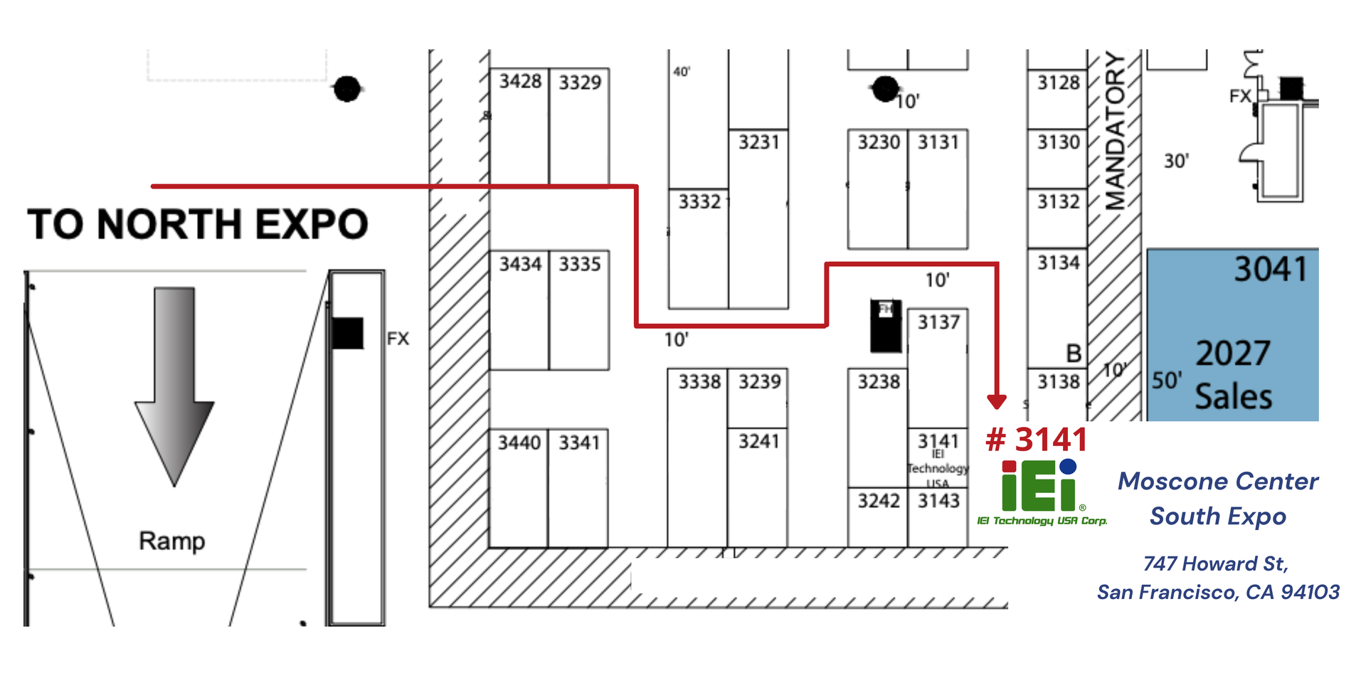 Booth #3141 - Moscone Center South Expo Floor Map